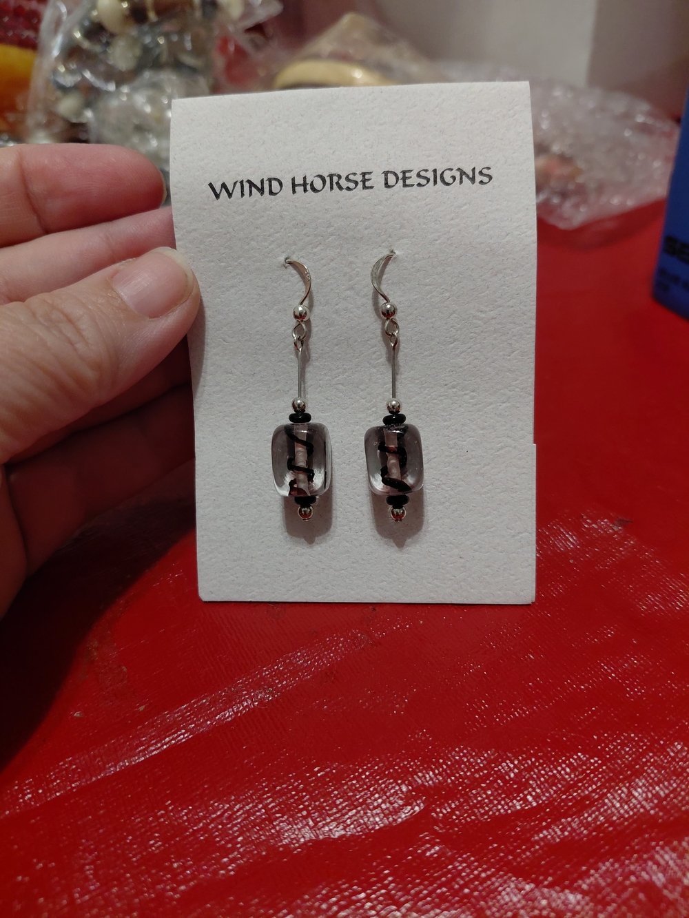 Artisanal Lampwork Glass, Sterling Silver Earrings